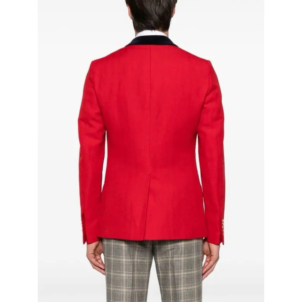 NWT Gucci Wool Linen Double Breast Herringbone Blazer Jacket IT 48 US 38 Formal - Picture 5 of 16